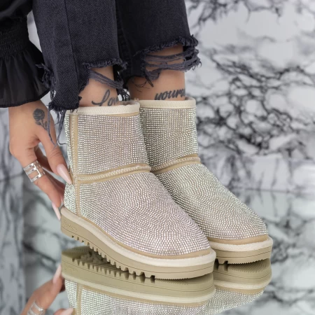 Frauen UG 2W35 Lederstiefel beige-White Mei