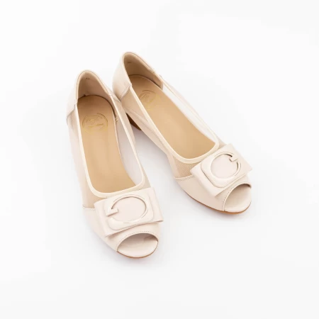 Fette Absätze 9627 Creme Gebildet