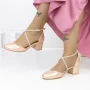Dicke High Heels 2YXD62 Champagner | Mei