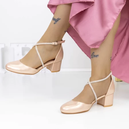 Dicke High Heels 2YXD62 Champagner | Mei