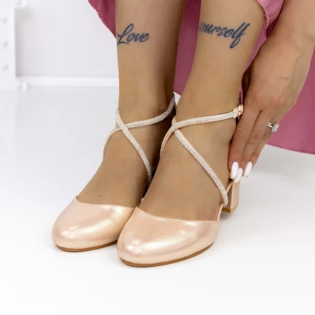 Dicke High Heels 2YXD62 Champagner | Mei