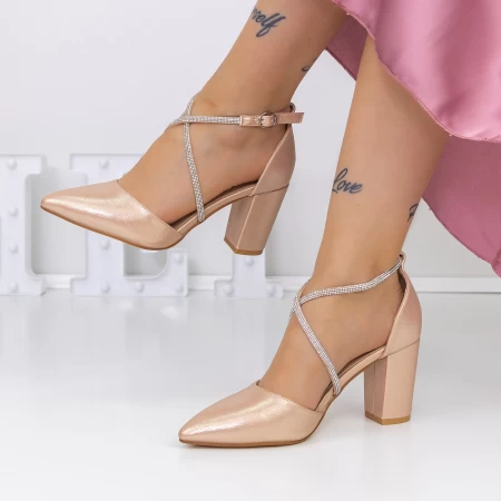 Dicke High Heels 2yxd63 Champagner | Mei