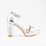Sandalen auf einer dicken Ferse und 2yxd69 Silber Mei