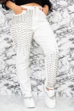 Frauen PGG-F31185-2 Weiße Jeans Fartfallin