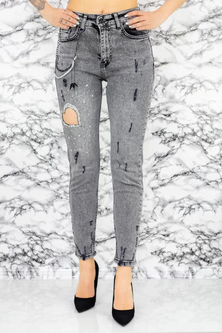Frauen Jeans 50790 Grau Mode
