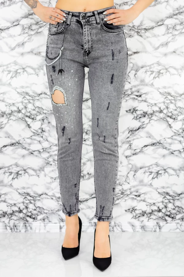 Frauen Jeans 50790 Grau Mode