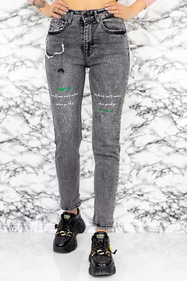 Frauen Jeans 50726 Grau Mode