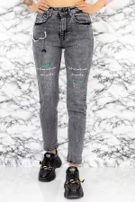 Frauen Jeans 50726 Grau Mode
