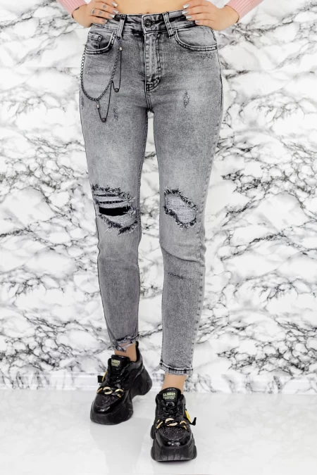 Frauen Jeans 50727-1 Grau Mode