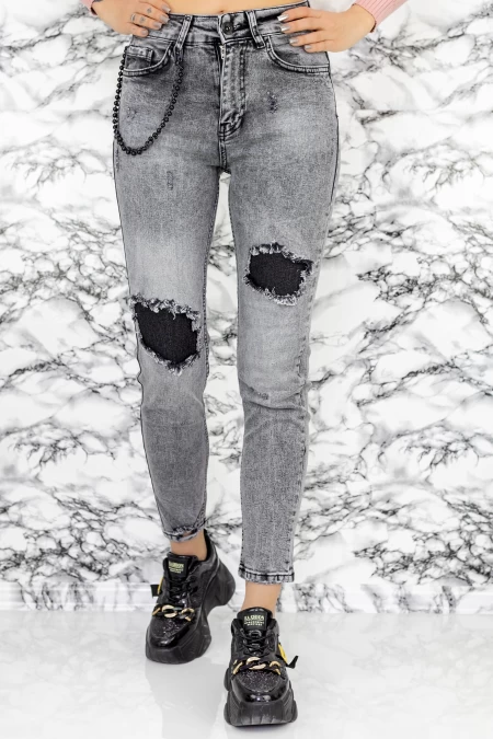 Frauen Jeans 50727-2 Grau Mode