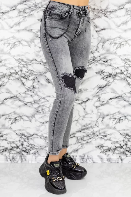 Frauen Jeans 50727-2 Grau Mode