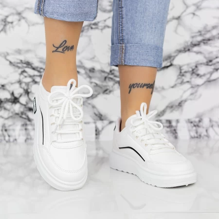 Frauen Sportschuhe 2xj91 White-Black | Mei