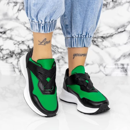 Frauen Sportschuhe 2xj92-1 Black-Green | Mei