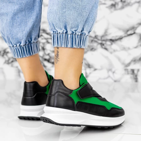 Frauen Sportschuhe 2xj92-1 Black-Green | Mei