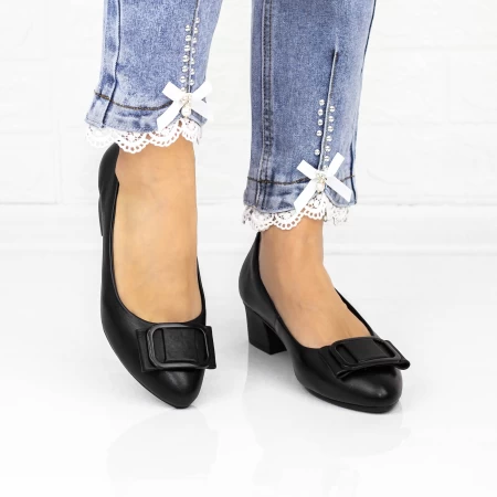 Dicke Fersenschuhe 220715 Schwarz | Gebildet