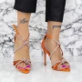 Sandalen mit einer dünnen Ferse 2ZB8 Orange Mei