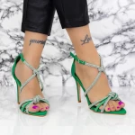 Sandalen mit einer dünnen Ferse 2ZB8 Green | Mei