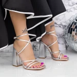 Sandalen mit dicken Absätzen 2xkk116 Silber Mei