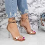 Sandalen mit einem dünnen Absatz 2BD26 Champagner | Mei