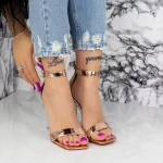 Sandalen mit einem dünnen Absatz 2BD26 Champagner | Mei