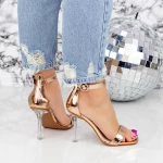 Sandalen mit einem dünnen Absatz 2BD26 Champagner | Mei