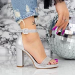 Sandalen mit einem dicken Absatz 2xkk9 Silber Mei