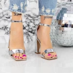 Sandalen mit einem dicken Absatz 2xkk62 Silber Mei