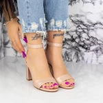 Sandalen mit einer dicken Ferse 2RG16 Champagner | Mei