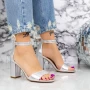 Sandalen mit einem dicken Absatz 2RG16 Silber Mei