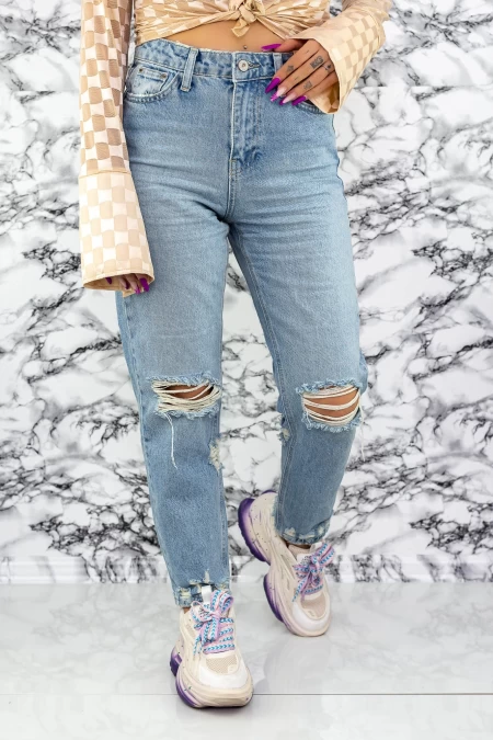 Frauen Jeans 1227-2 Blau Mode