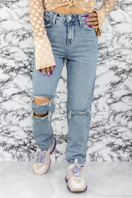 Frauen Jeans 1425-2 Blau Mode