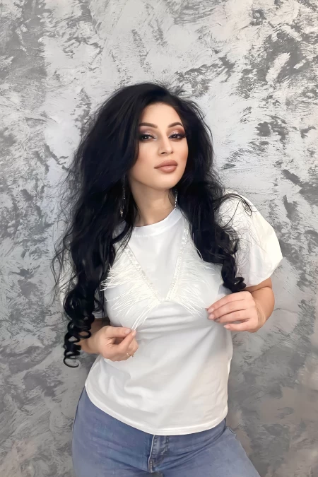 Frauen t -Shirt NG23080 Weiß | Anita Roberto