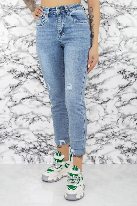 Frauen Jeans SR0014 Blau Mode
