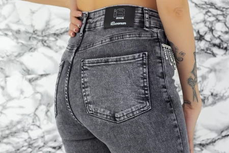 Frauen Jeans 50946 Grau Mode
