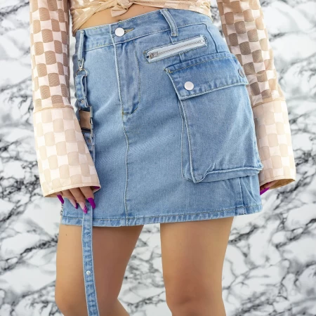 TR102 Blue Jeansrock Kikiriki