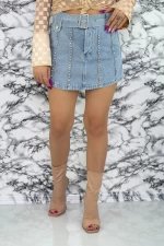 Kurzjeans von Frauen TR105 Hellblau Kikiriki