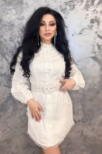 Frauenkleid A68183 Weiß | Kikiriki