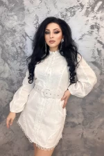 Frauenkleid A68183 Weiß | Kikiriki