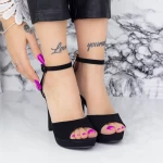 Sandalen mit einer dünnen Ferse und einer 2YXD78 -Plattform schwarz | Mei
