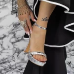 Sandalen mit einer dünnen Ferse und 2yxd80 Plattform Silber Mei