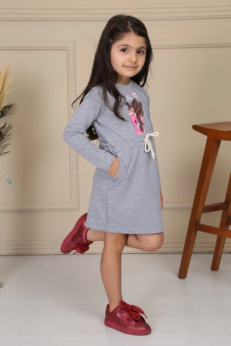Mädchenkleid 8476 Fiica Gray | ADROM