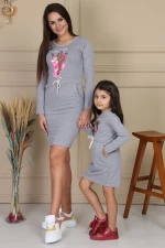 Mädchenkleid 8476 Fiica Gray | ADROM