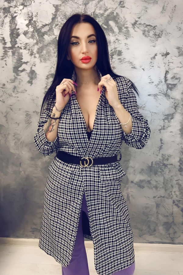 Damen MY8816 Weißschwarzjacke | Anita Roberto