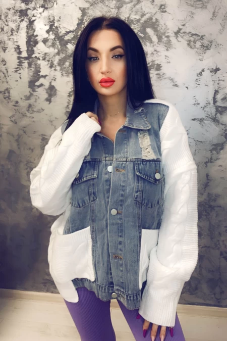 Frauenjacke J53128 Weißblau Anita Roberto