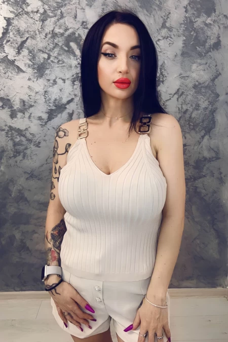 Ärmellose Bluse L55287 Beige Anita Roberto