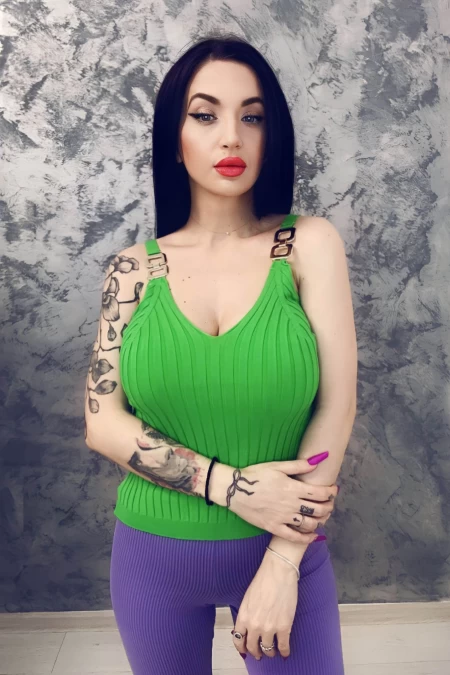 Ärmellose Bluse L55287 Grün Anita Roberto
