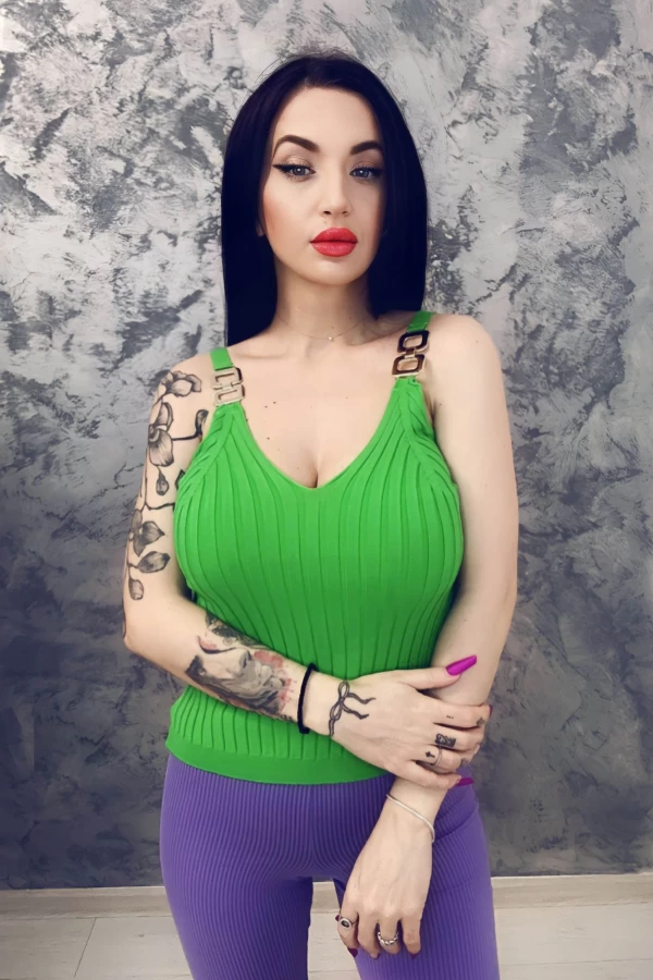 Ärmellose Bluse L55287 Grün Anita Roberto