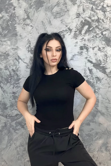 Frauen t -Shirt L55117 Black | Anita Roberto