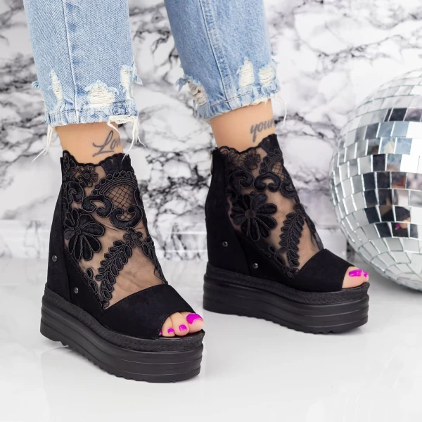 Sandalen auf der 2W57 -Plattform schwarz | Mei