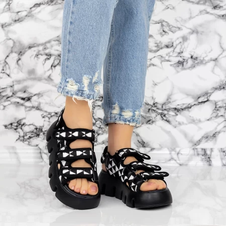 Sandalen auf der 2WL87 schwarzen Plattform Mei
